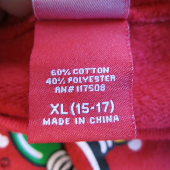 DISNEY MICKEY MOUSE Ugly Christmas Sweatshirt Size XL 15-17 Red Sparkle Winter - Picture 10 of 12